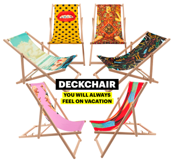 Deck Chair sdraio prendisole in legno e poliestere di Seletti