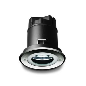 Zip downlight tonda lampada da incasso di Simes acciaio inox vetro semiacidato